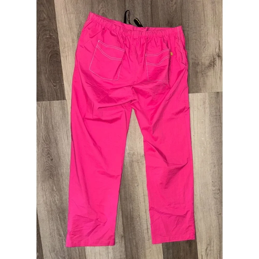 Hot Pink Cotton Womens Pants Size L Elastic Waist - Picture 6 of 9